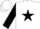 White, black 'w', black star on sleeves, white cap