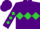 Purple, lime diamond belt, lime diamonds on sleeves