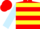 Red, Yellow hoops, Light Blue sleeves, Red cap