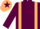 Maroon, beige braces, beige cap, maroon star