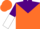 Orange, purple yoke, purple and white halved sleeves