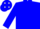Blue, white '7' on blue diamond emblem, blue diamonds and bar on sleeves