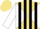 Khaki and white diagonal quarters, black 'cf', khaki and black stripes on white sleeves, khaki cap