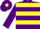 Purple & yellow hoops, yellow diamond on cap