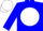 Blue, blue 'sh' in white ball, blue and white cap