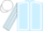 Light Blue, White seams, striped sleeves, White cap