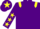 Purple, yellow epaulets, purple sleeves, yellow stars, purple cap, yellow star