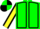 Ligth green body, black seams, yellow arms, black seams, yellow cap, ligth green quartered