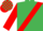 Emerald green, red sash & sleeves, check cap