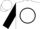 White, black circle mlp on back and front, white bars on black sleeves