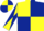 Yellow and dark blue (quartered), diabolo on sleeves