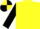 Yellow, black sleeves, yellow and black quartered cap