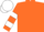 Orange and white checks, hooped sleeves, white cap