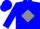 Blue, blue 'c' on grey diamond