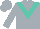 Silver, turquoise chevron