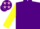 purple, yellow sleeves, purple cap, pink stars