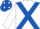 White, Royal Blue cross belts, Royal Blue cap, White spots