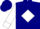 Navy blue, white diamond, white cuffs on slvs