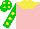 Pink, Yellow Yoke, Green Sleeves, Yellow Dots, Green Cap, Yellow Dots