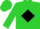 Lime, black 's' in black diamond frame, black band on sleeves