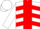 White, red panel, red chevrons on white sleeves