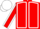 Red body, white seams, red arms, white seams, white cap