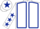 White, dark blue seams, white sleeves, dark blue stars, white cap, dark blue star