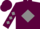 Maroon, grey diamond frames, grey diamonds on sleeves