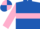 Royal Blue, Pink hoop and sleeves, quartered cap