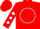 Red, white 'rwb' in white circle, white diamonds on sleeves