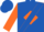 Royal blue, orange diamond sash, royal blue diamond seam on orange sleeves, royal blue cap