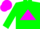 Green, magenta triangle, armbands and cap