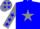 Blue, gray framed star 'st' gray sleeves, blue stars