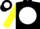 Black, white ball, yellow sleeves