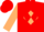 Red, tan diamond, red diamonds on tan sleeves, red cap