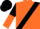 Orange, black sash, black and orange halved sleeves, black cap