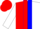 Red and white halved, blue panel, red and blue bars on white sleeves, red cap