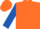 Orange, royal blue waves, orange oars on royal blue sleeves