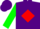 Purple, red diamond, red & green diagonal quarter sleeves