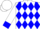White, blue 'ballados bullet' blue epaulets, blue diamonds & cuffs