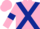 Pink, Dark Blue cross belts and armlets