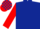 Dark blue, red sleeves, check cap