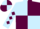 Light blue and maroon (quartered), diamonds on sleeves