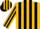 Gold, black stripes, black stripe on sleeves