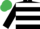  Black & white hoops, emerald green cap