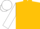 Gold, white 'ck', white sleeves, white cap