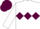 White body, garnet diamond hoop, white arms, garnet cap