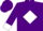 Purple, white 'esi' in diamond frame, white cuffs