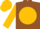 Brown, gold ball and sleeves, gold cap