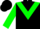black, green chevron and sleeves